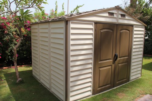 Woodside 10 x 8 Vinyl Storage shed with Foundation and ...