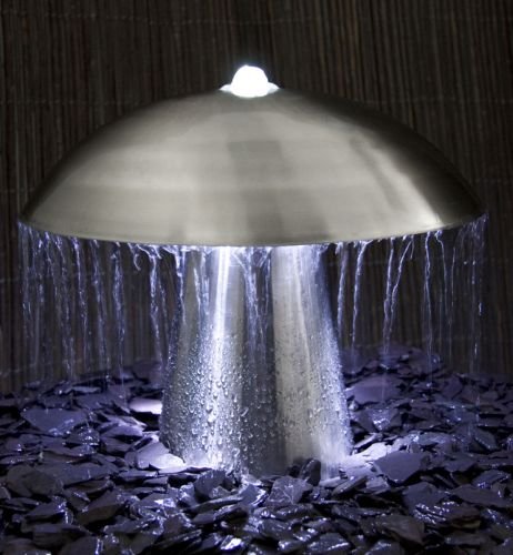 1ft Abbey Falls Stainless Steel Mushroom Water Feature 