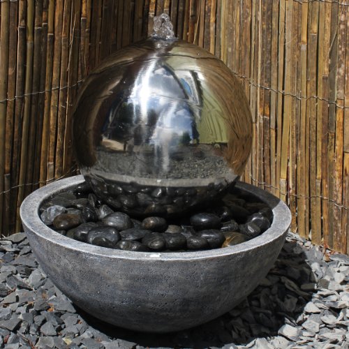Corona Solar Powered Stainless Steel & Resin Water Feature - House and ...